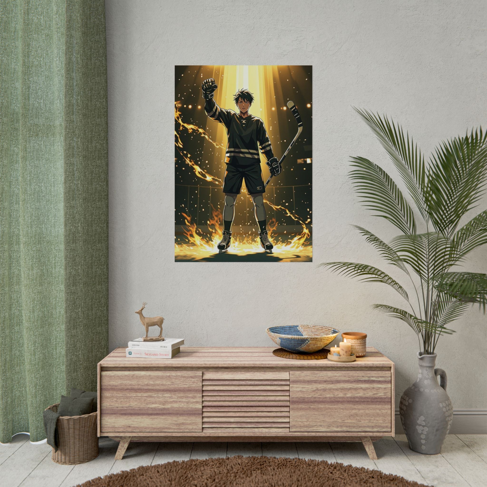 Affiche de joueur de hockey Golden Spotlight primal youth program