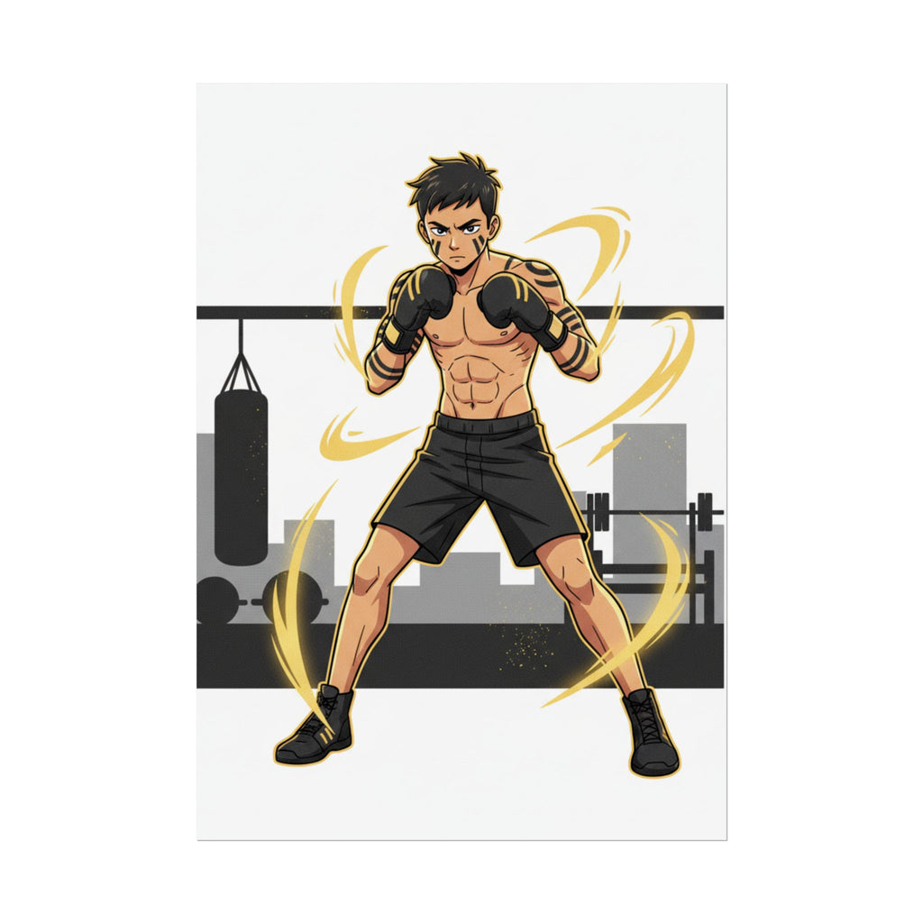 Affiche illustrant un boxeur motivant primal youth program