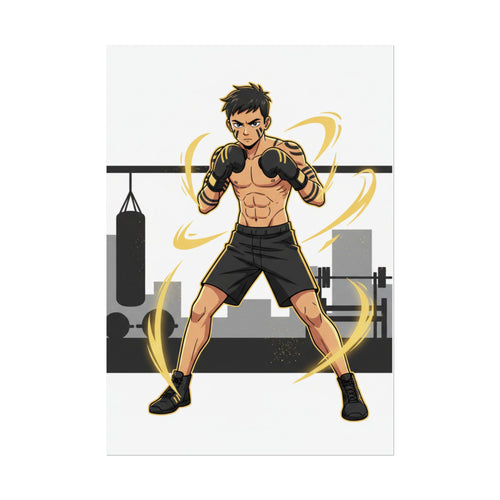 Affiche illustrant un boxeur motivant primal youth program